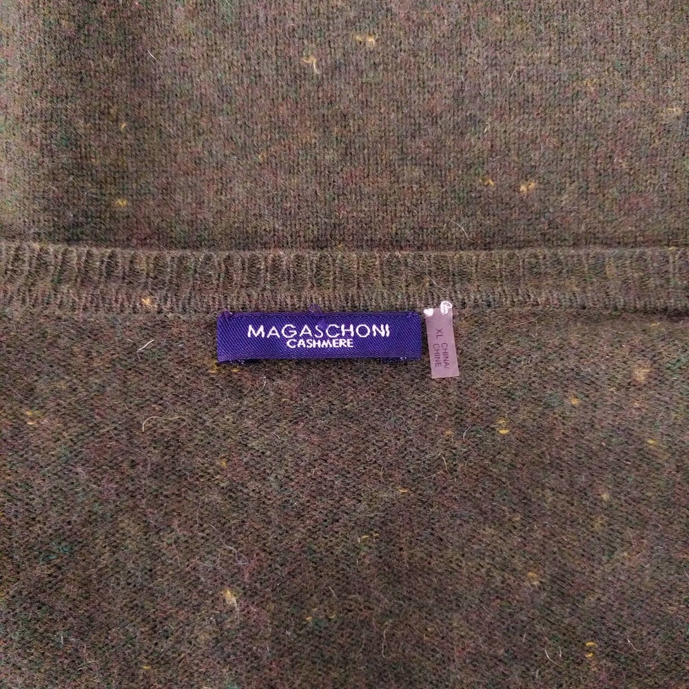 Magaschoni Moss Green Cashmere V Neck Cardigan XL - Picture 5 of 5